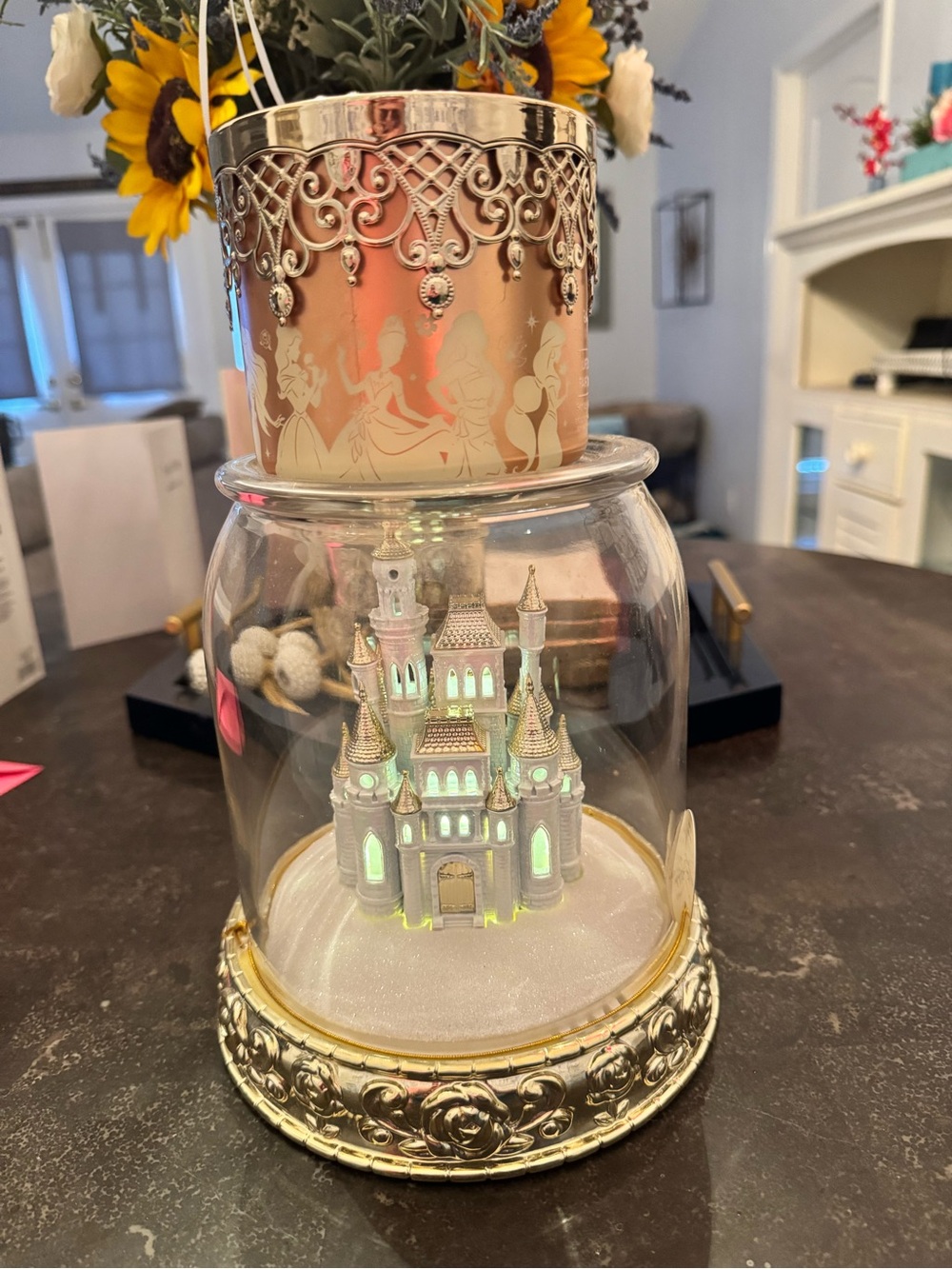 Ornate Gold Castle Glass Dome Accent - Decorative Home Accent - Picture 3 of 7